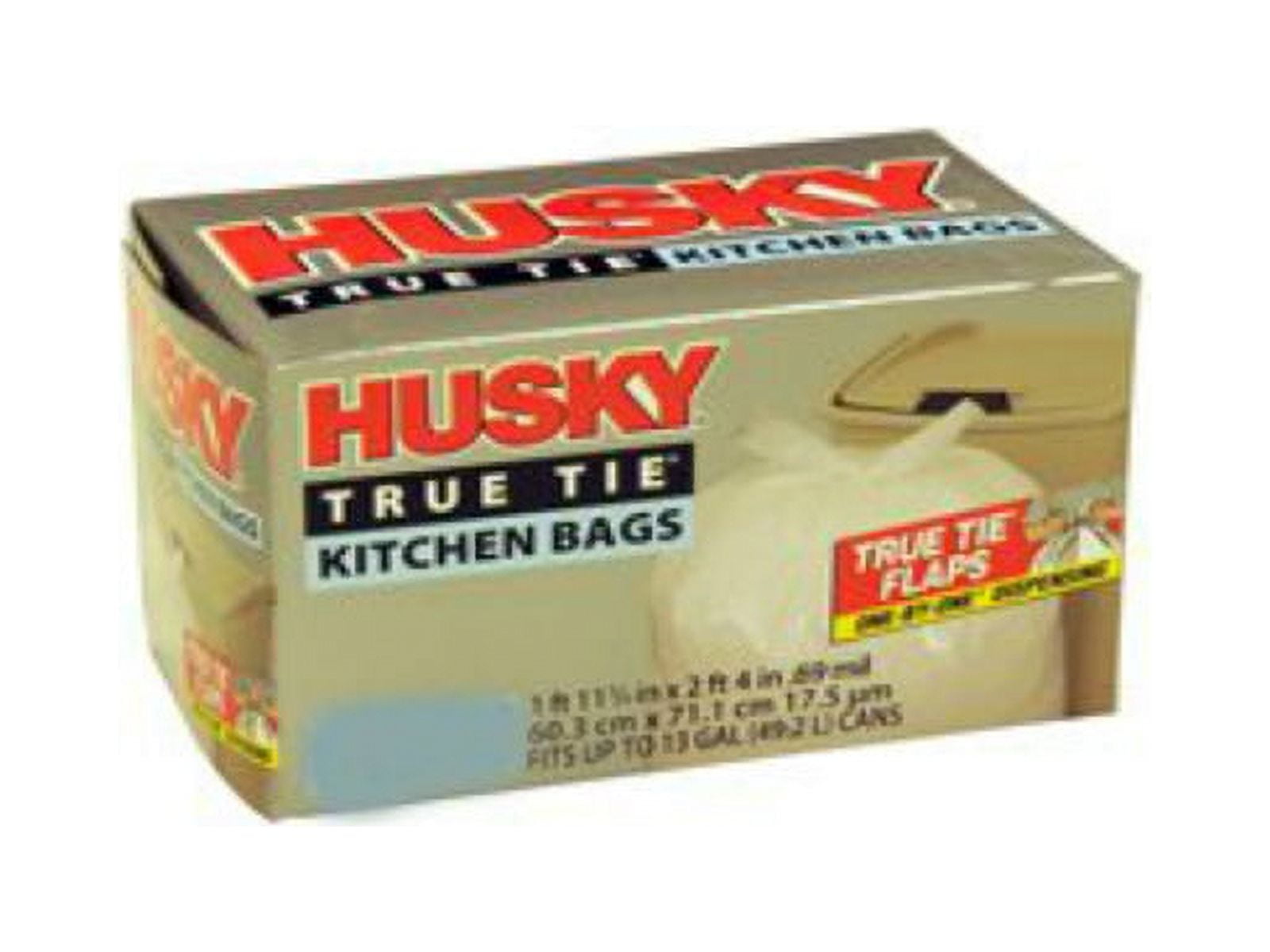 New Husky HK13WC080W Kitchen Trash Poly Bags, White, 13 Gallon Capacity