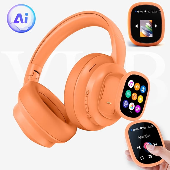 New Hybrid ANC Wireless Headphones with Touch Screen, AI Real-Time Translation & Camera Shutter Control, Built-in Mic Soft Earcups Multi EQ Bass Headset for Tablets