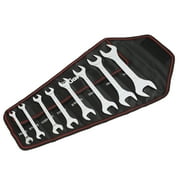 Hyper Tough 8-Piece Thin Open-End Wrench Set with Organization Pouch SAE