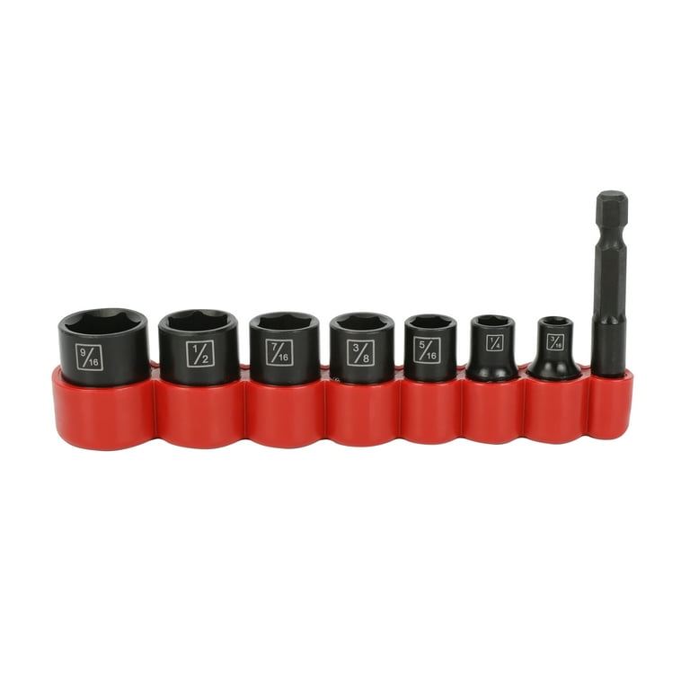 Hyper Tough 1/4-inch Impact Socket SAE Set, 9-Piece Impact
