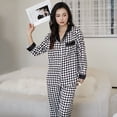 thumbnail image 1 of New Ice Silk Pajamas Women's White Tiger Long Sleeve Simulated Silk Summer Home Wear Pants Set, 1 of 10