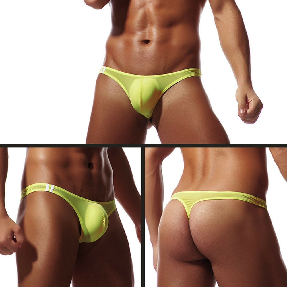 Clearance！Men's Thong Underpants G-String Low Waist Mesh Breathable Cotton  Thong For Men,Cotton Stretch Thong,Ice Silk Sexy Mens Bikini Swimwear