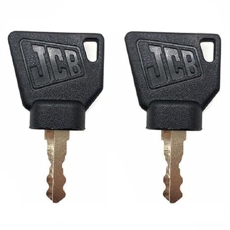 New Ignition Key (Pack Off 2) with Logo for JCB Backhoe (Part NO. 701/45501 331/26790)