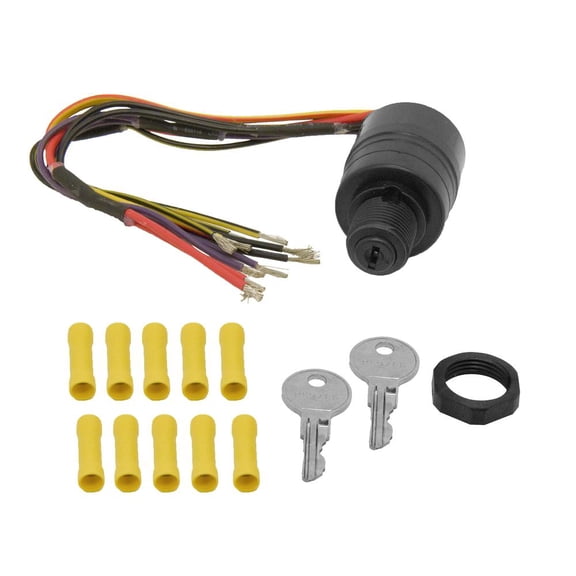 New Push-to-Choke Ignition Switch Compatible with 1998-2016 Mariner Mercury Sport Jet Pro Max XB OptiMax 210 240 250 300HP V6 2.5L 3L Outboard 3-Position 6-Wire 87-88107A5 17393 8788107