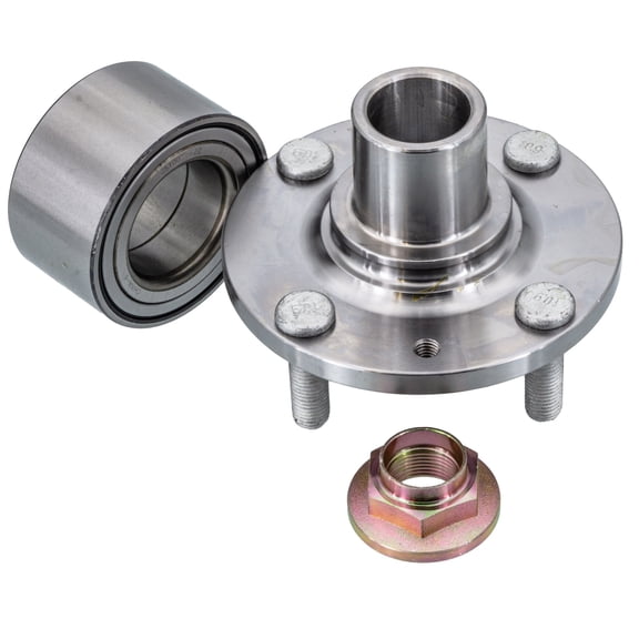 Rear Spindle Hub Assembly Compatible with 1990-1994 Mazda 323 1990-2005 Mazda Miata 1990-2003 Mazda Protege FWD 4-Lug No ABS Pre-Assembled Direct Bolt-On 512022 512022 BR930079