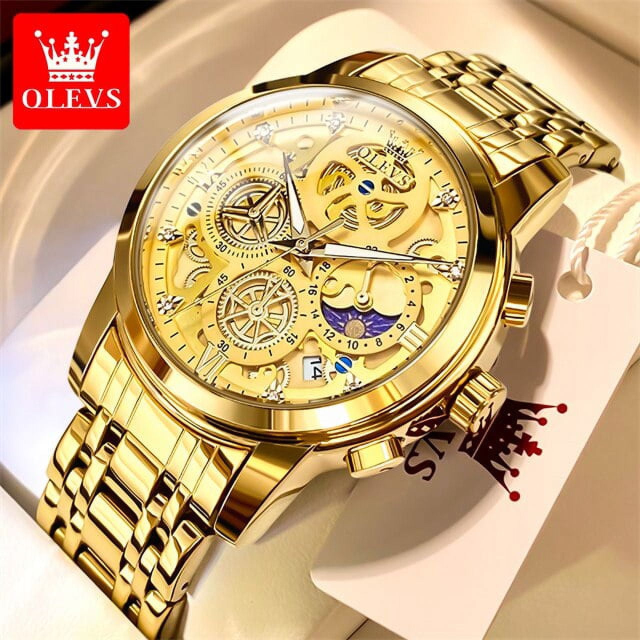 New In OLEVS Quartz Watch for Men Chronograph Minutes