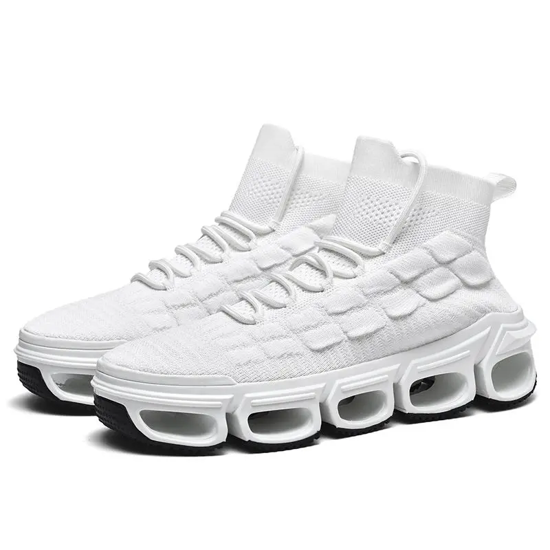 New In Sneakers Man Mesh Vulcanize Shoes for Men Tennis Breathable 2024 Trend Cheap Clearance Korean Style On Sale Liquidation (White Shoes,40)