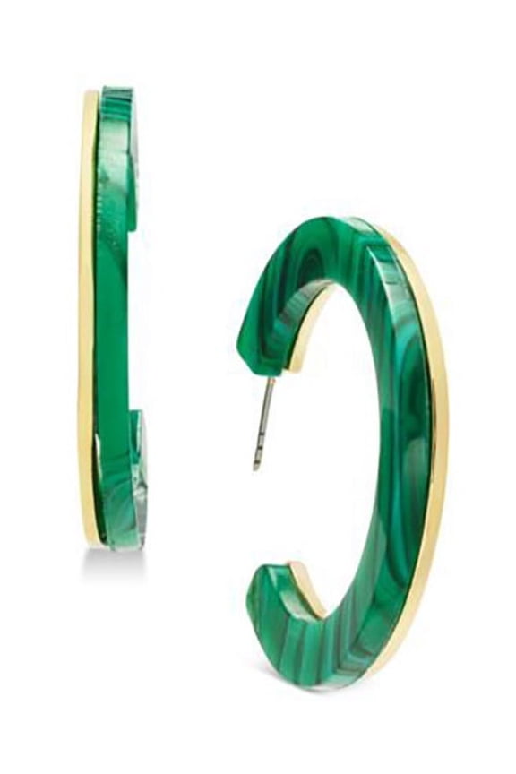 New Inc Gold-Tone & Resin Two-Sided Hoop Earrings $29.50