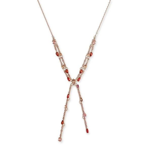 New Inc Rose Gold-Tone Multi-Crystal Lariat Necklace $44.50