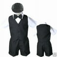 thumbnail image 1 of New Infant Boy & Toddler Black Wedding Vest Shorts Suit Outfits 0-24M, 2T 3T 4T, 1 of 5