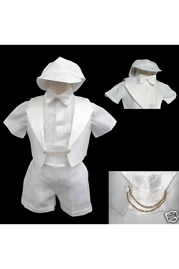 New Infant Boy & Toddler Christening Baptism Formal Vest ShortsTuxedo Suit 0M-3T