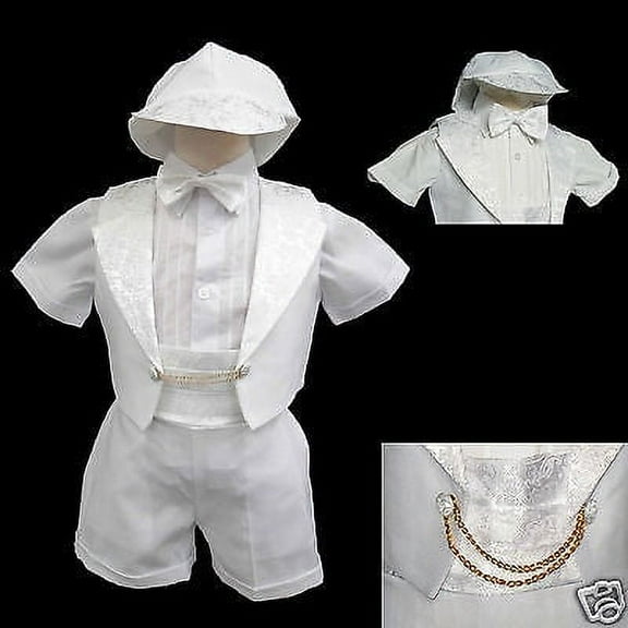 New Infant Boy & Toddler Christening Baptism Formal Vest ShortsTuxedo Suit 0M-3T