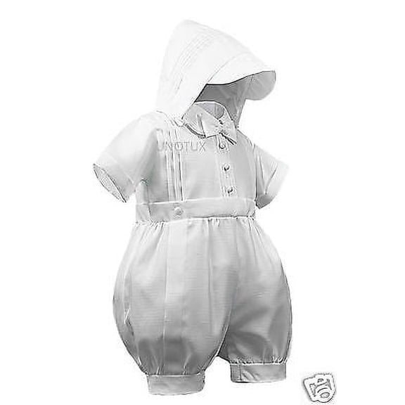 New Infant Boy Toddler Plain Short Romper 4 Christening Baptism White 0M-30M