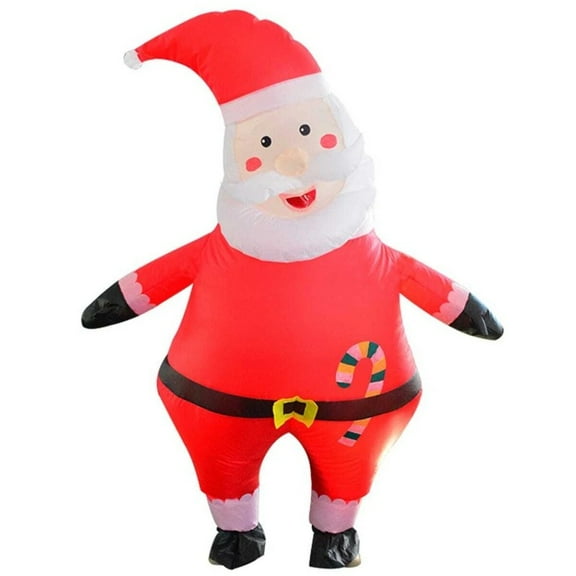 New Inflatable Santa Claus Costume Inflatable Santa Claus Jumpsuit Christmas Fancy Dress Halloween Cosplay Party Dress Up,Height 59"74.8",Santa