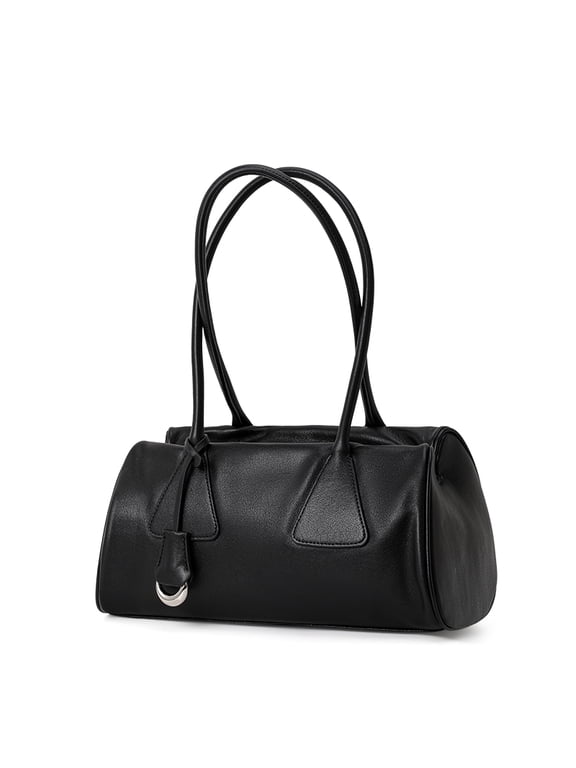 New Ins Chic Niche Stylish Pillow Bowling Tote Large Real Suede Cow Leather Women Shoulder Bag Long Handle Winter Handbag