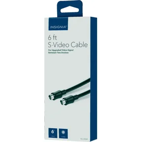 New Insignia 6' Ft Foot S-Video Cable Black For Upgraded Video Image Signal Vcr