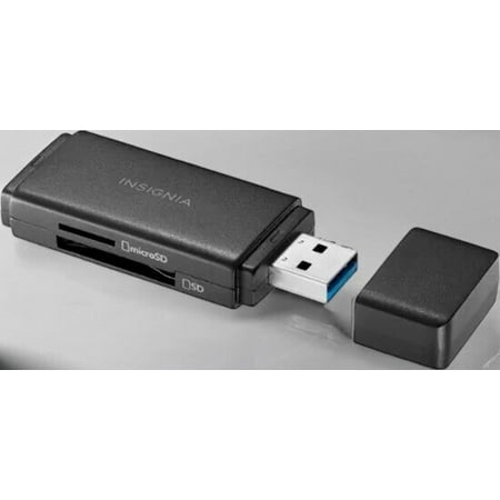 Insignia™ - USB 3.0 SD and microSD Memory Card Reader - Black