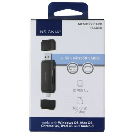 Insignia™ - USB-C/USB 3.0 to SD and microSD Memory Card Reader - Black