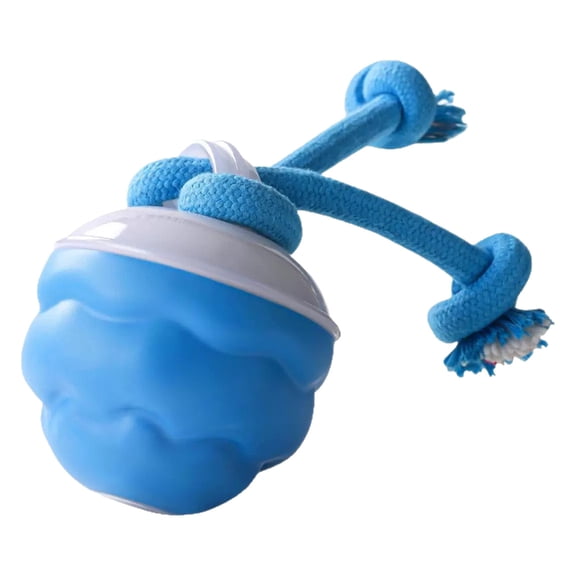 New Interactive Dog Ball - Smart Automatic Rolling Toy with Chew Rope & Sound for Small to Medium Dogs, USB Rechargeable, Durable Dog Stimulation Toy to Keep Them Busy