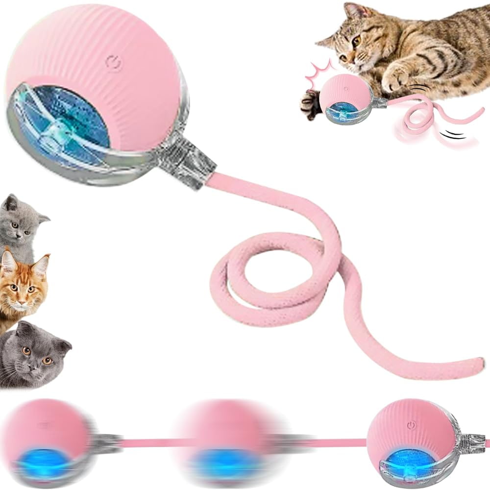 New Interactive Rolling Dog Ball, 360° Smart Pet Toy Ball, Self Rolling Ball Cat Toys for Small Medium Dogs Cats, Green 1pcs