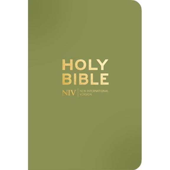 New International Version NIV Pocket Olive Green Bible with Gold Zip (Paperback)