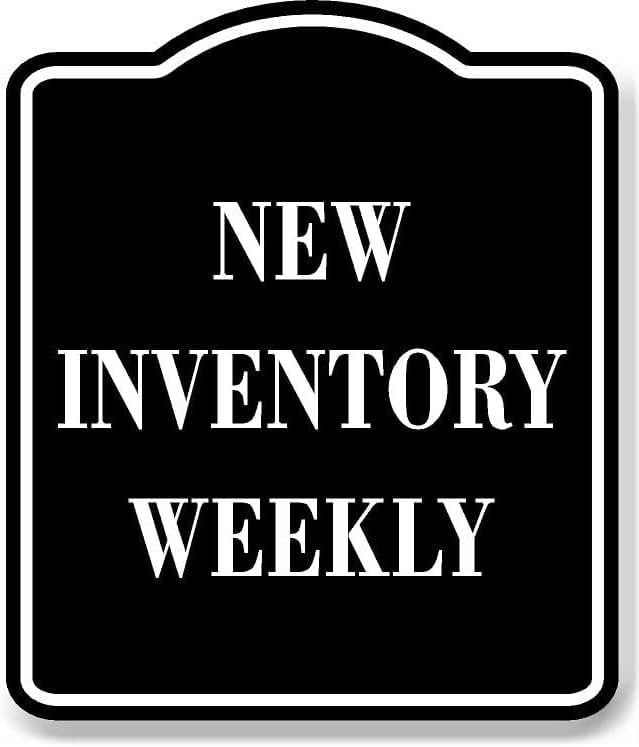 New Inventory Weekly BLACK Aluminum Composite Sign, 15