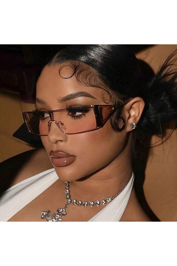 New Irregular Full-Frame Fashion Glasses for Women, Metal Frame with Colorful Lenses, Ideal for Artistic Styling