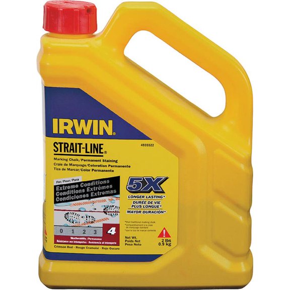 New Irwin 4935522 Strait Line Marking Chalk Refill, Crimson Red, Permanent,Each