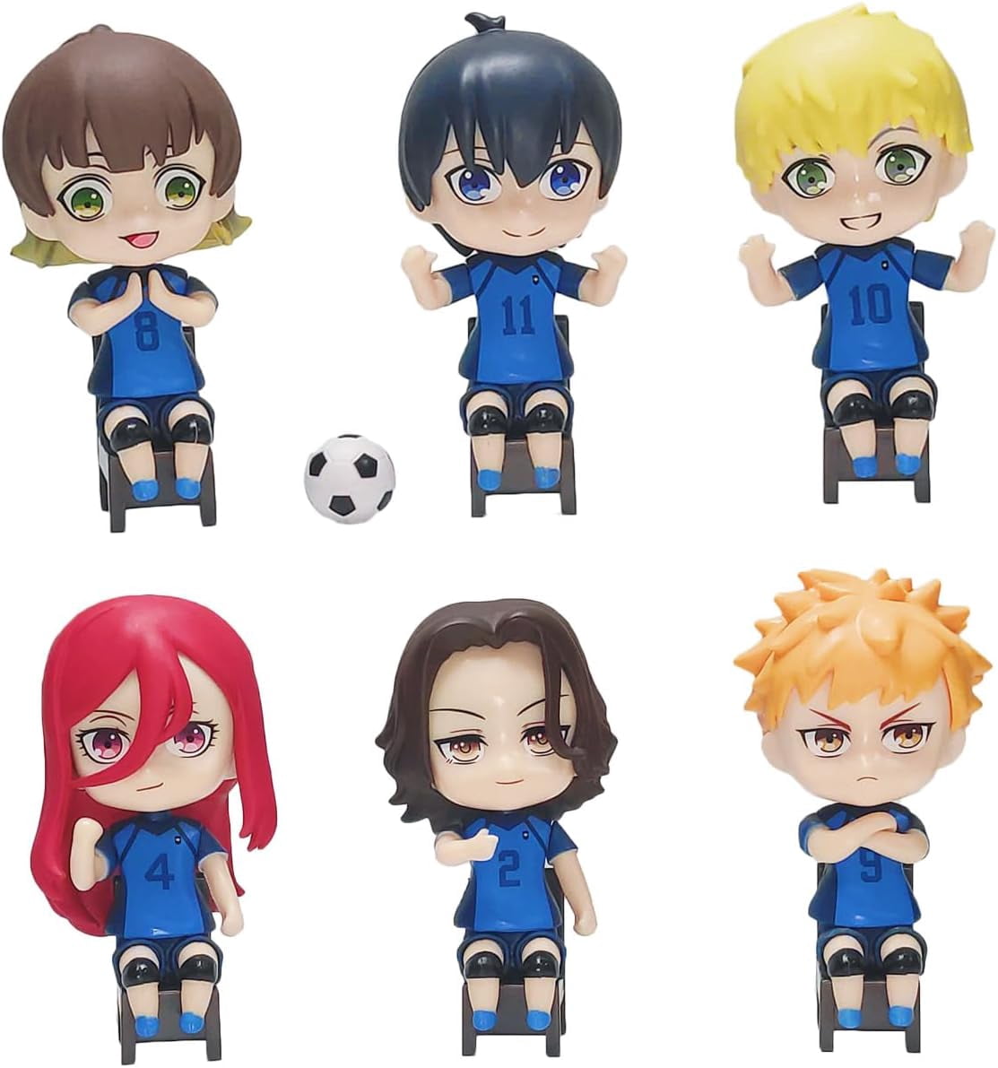 New Isagi Yoichi, Chigiri Hyoma, Bachira Meguru Figure, Q Version Action Figures 10cm/3.9inch Anime Character Model Desktop Ornament Gifts (a)