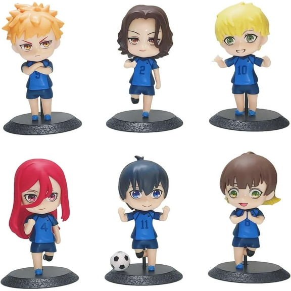 New Isagi Yoichi, Chigiri Hyoma, Bachira Meguru Figure, Q Version Action Figures 10cm/3.9inch Anime Character Model Desktop Ornament Gifts (b)