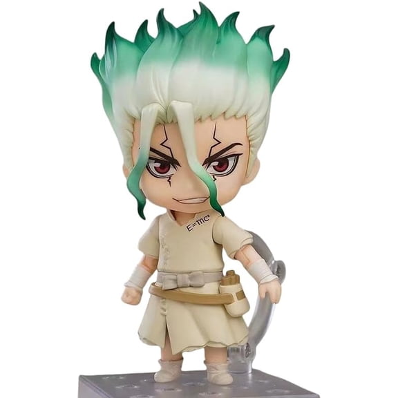 New Ishigami Figure, Fighting Q Version Ishigami Senkuu Movable Action Figure 10cm/3.9inch PVC Character Statue Collection for Anime Fans Gift