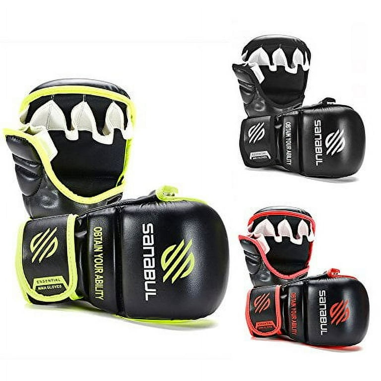 New Item Sanabul Essential 7 oz MMA Hybrid Sparring Glove Black