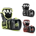 thumbnail image 1 of New Item Sanabul Essential 7 oz MMA Hybrid Sparring Glove Black Green Large X Large, 1 of 4
