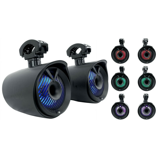 New JBL MT6HLB 61/2" Tower X marine tower speakers with RGB lighting