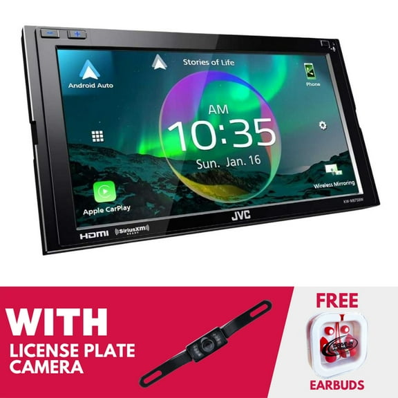 New JVC KW-M875BW 6.8" Multimedia Receiver w/ Apple CarPlay & License Plate Camera
