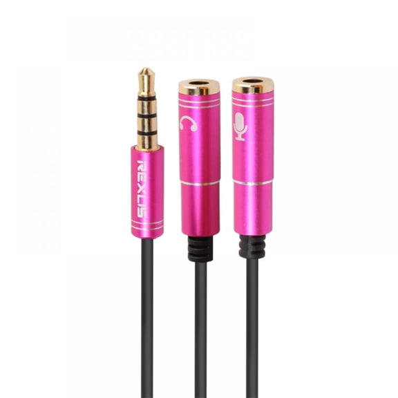 New Jack Headphone+Mic Audio Splitter 3.5mm Gold-Plated Aux Extension Adapter Cable Cord for Computer PC Microphone Audio Cable