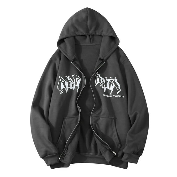 New Jacket Zip Up Hoodies Heated Hoodies for Men Hop Sweatshirt Vintage Workout Hoodies Goth Print Hooded Jacket Street Fashion Uni Drawstring Sweat Jacket with Hood 90S E Girl Top