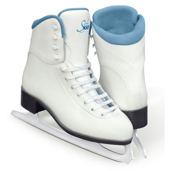 New Jackson Ultima Soft Skate White Youth Size 8J Tots Ice Skates Figure Fleece