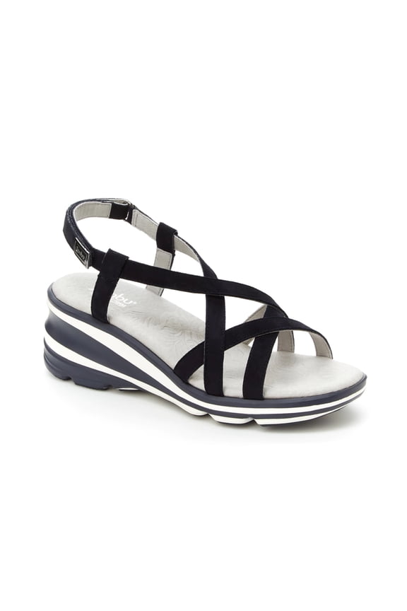 New Jambu Women's Ginger Sandal Navy 9.5