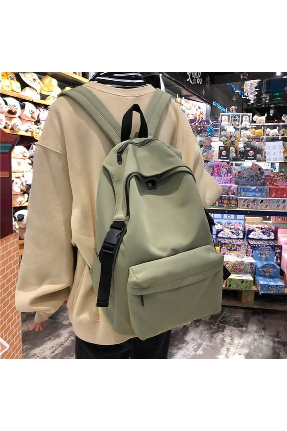 New Japanese And Korean Early High School Student Bag Nylon Solid Color Waterproof Lightweight Backpack College Students Couple Backpack