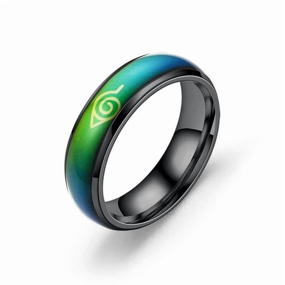 New Japanese Style Animation Cosplay Ring Magic Temperature Color Change Stainless Steel Jewelry Men's Rings