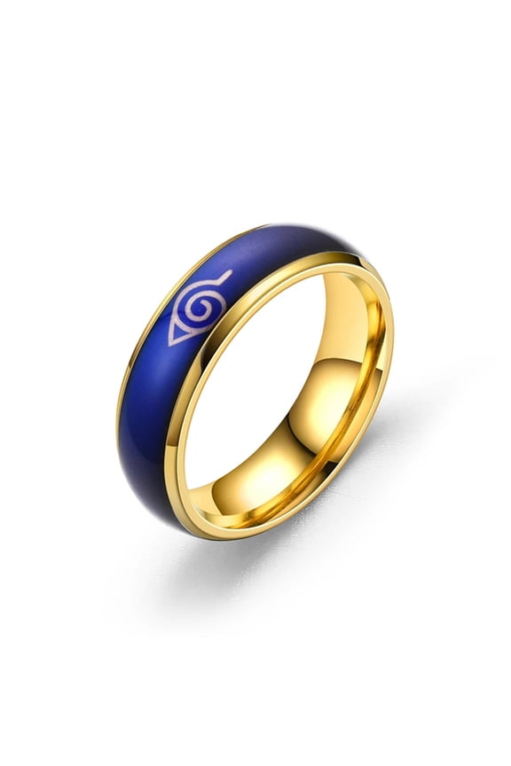 New Japanese Style Animation Cosplay Ring Magic Temperature Color Change Stainless Steel Jewelry Men's Rings