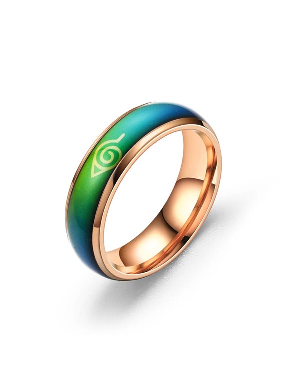 New Japanese Style Animation Cosplay Ring Magic Temperature Color Change Stainless Steel Jewelry Men's Rings