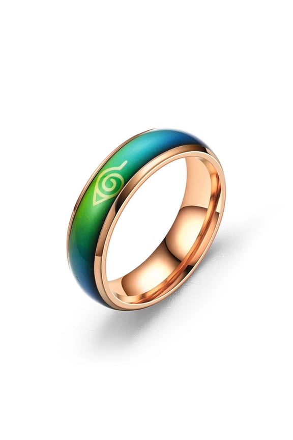 New Japanese Style Animation Cosplay Ring Magic Temperature Color Change Stainless Steel Jewelry Men's Rings