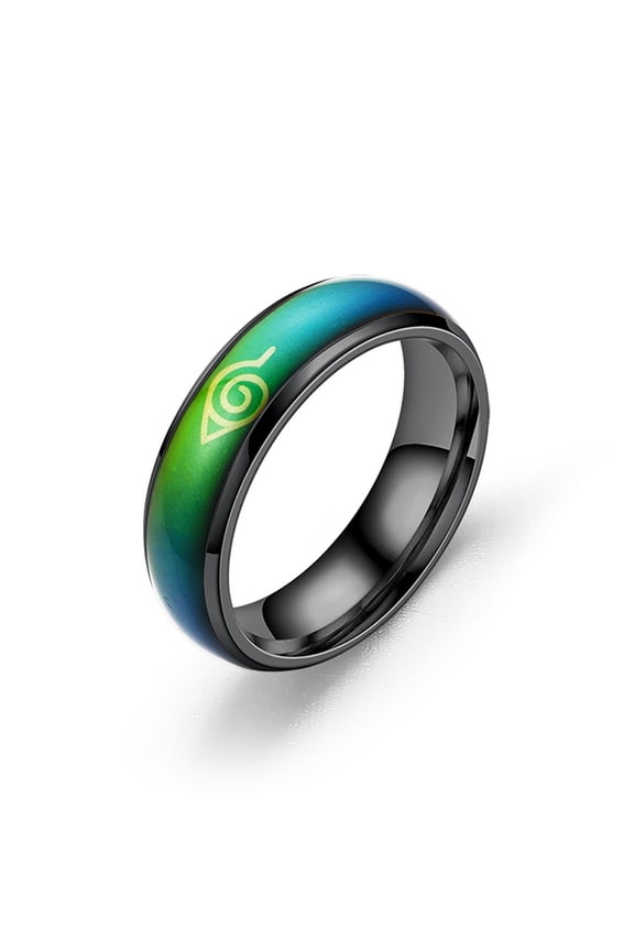 New Japanese Style Animation Cosplay Ring Magic Temperature Color Change Stainless Steel Jewelry Men's Rings