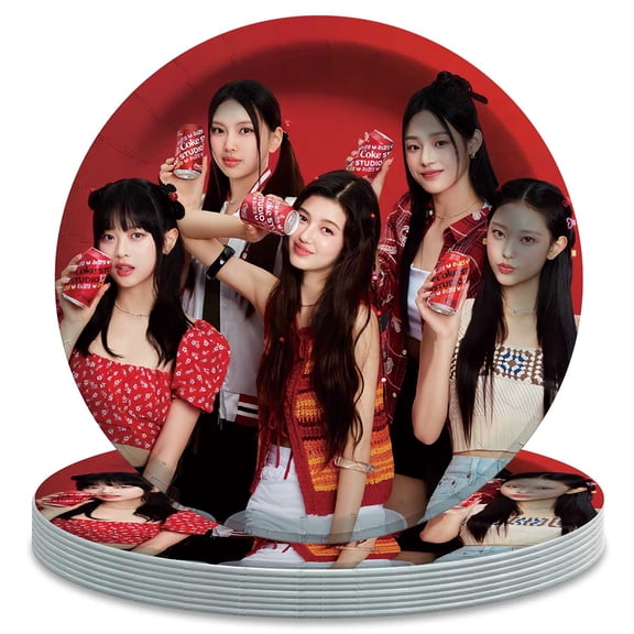 New Jeans Themed Birthday Disposable Tableware - 7 Inch Paper Plates Party Supply Decorations