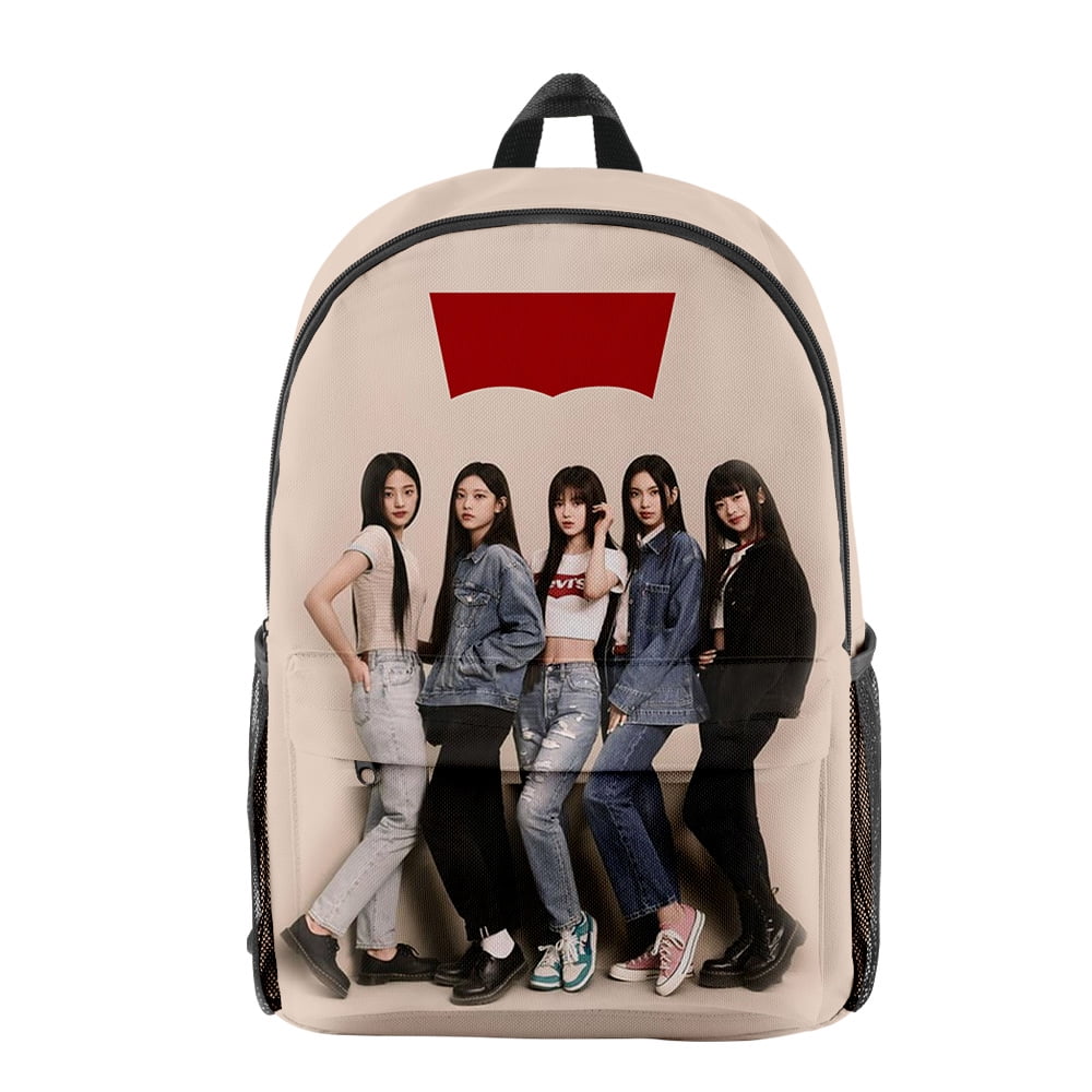 New Jeans Zip Pack Students Backpack Man/Woman Zipper Bag