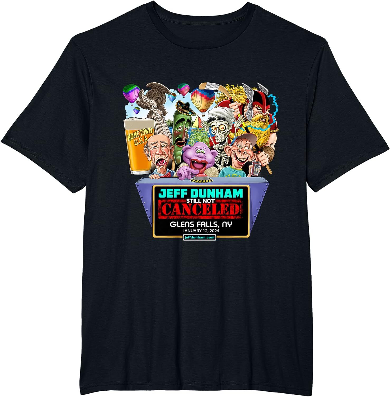 New Jeff Dunham Evansville, IN (2024) a Funny TShirt USA Tee Size S