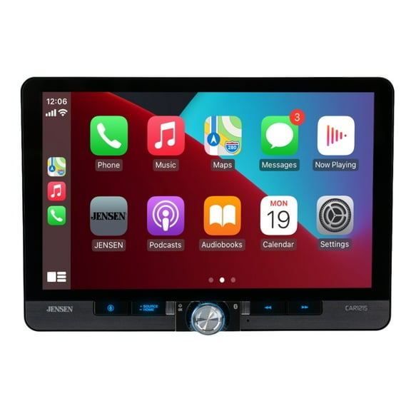 New Jensen CAR1215 12" 1-DIN/2-DIN Multimedia Receiver with CarPlay and Android Auto
