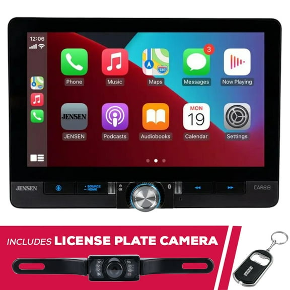 New Jensen CAR813 8" Single/Double DIN Multimedia w/ License Plate Camera